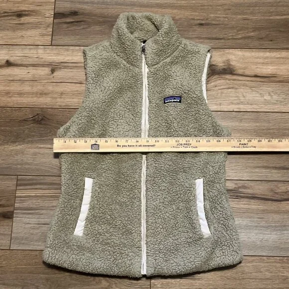 Women’s Patagonia Los Gatos Vest SZ Medium Full Zip Tan Brown Logo - Picture 5 of 11
